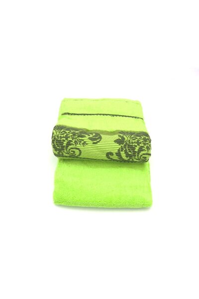 ABS Moscow Towel 100% Cotton, 70x140 cm, Vernil with dark green printed pattern, Egypt