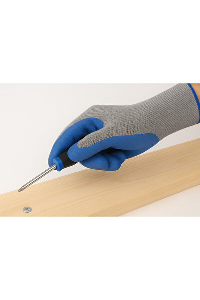 genric Heavy Duty Rubber Latex Double Coated Work Gloves with Grip – For Construction Blue (1X12-Pair)