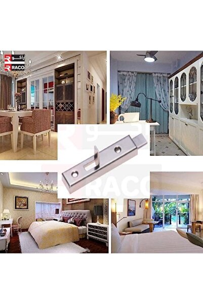 Raco Stainless Steel Furniture Tower Bolt Sliding Lock with Screws - Silver (3 INCH, Pack of 2)