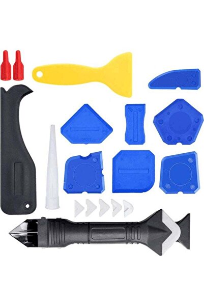 DOMEET Generic 19-Piece 3 in 1 Silicone Caulking Sealant Finishing Tool Blue