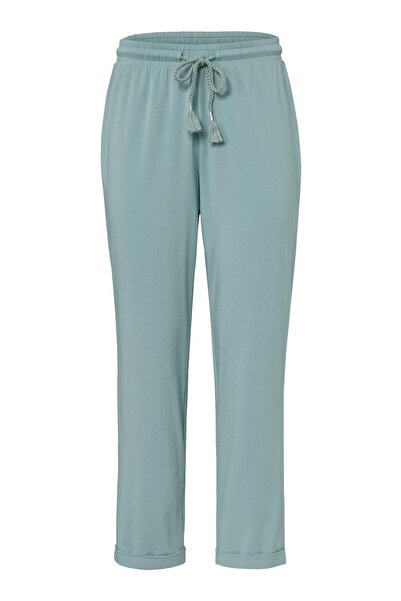 Tchibo Women Plain Drawstring Sleepwear Bottom, Teal Green