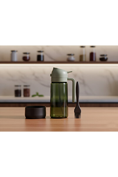 OEM 2 in 1 Oil Sprayer Olive Oil Dispenser for Cooking, 470 ml Bottle, Green