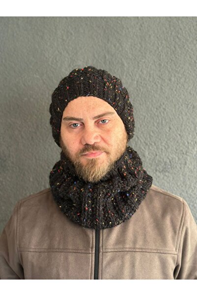 Gönülden Tasarım El Örgüsü Erkek Bere Boyunluk Set RENKLİ