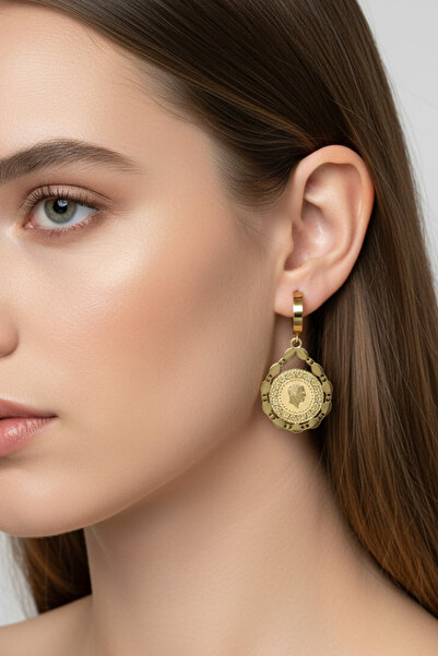 Modacaprea Çelik Çeyrekli Klipsi Kadın Küpe I Karamaz Kadın Çelik Küpe