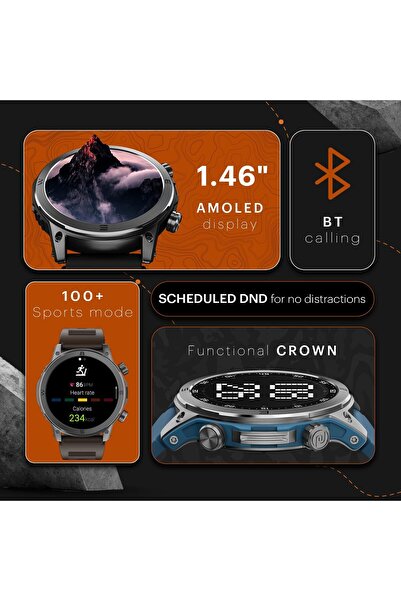 Noise Endeavour Rugged 1.46" AMOLED Smart Watch, BT Calling, SOS, Rapid Health (Teal Blue)