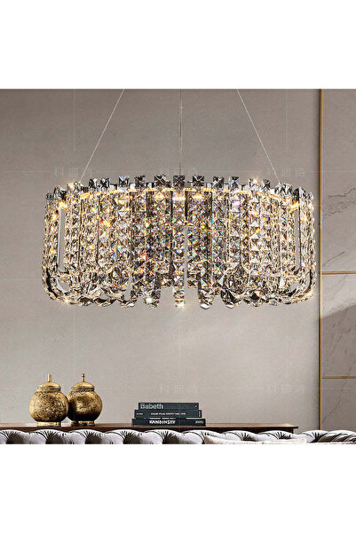 RFAN Candelabru LED, Model 70036-500, Textură Cristal, Metal, 60W, Argintiu