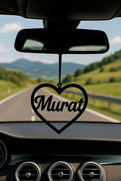 VENON Metal MURAT YAZILI KALP LOVE Dikiz Aynası Süsü Metal Araba Askılık Moti...