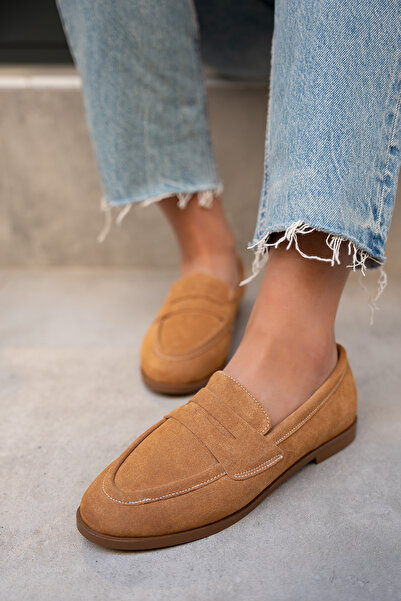 LAMİNTA Desna Taba Suede Flat Sole Women's Shoes