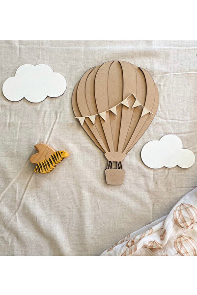 My Kids Room زينة جدارية خشبية لغرفة الأطفال على شكل بالون طائر، إكسسوار هدية...