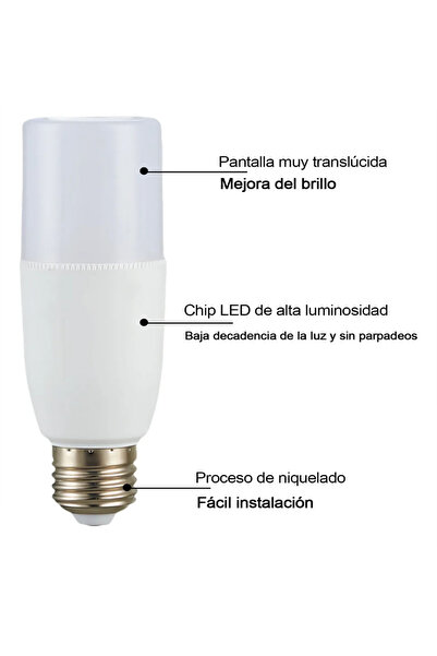 ELECTRICA LED Cylinder Bulb Warm White E27 Socket, Warm Yellow Light, 12W