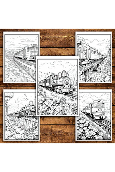 Legendary Gifts Painting book, 40 illustrations Trains - Volume I