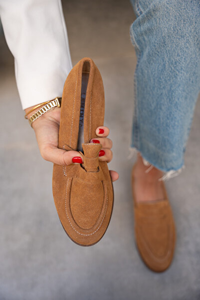 LAMİNTA Desna Taba Suede Flat Sole Women's Shoes