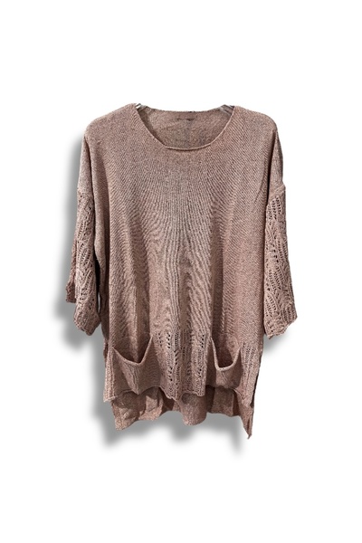 SUMEF Bluză Mercerized supradimensionat Knitwear – Mărime standard (compatibi...