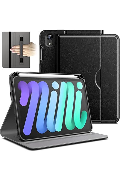 JETech Case for iPad Mini 6 (8.3", 2021) - PU Leather Foldable Cover with Pencil Holder, Black