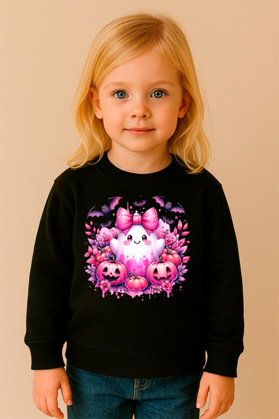 SVART WEAR Детска и възрастна суитшърт с мотив за Хелоуин, с велосипедна яка,...