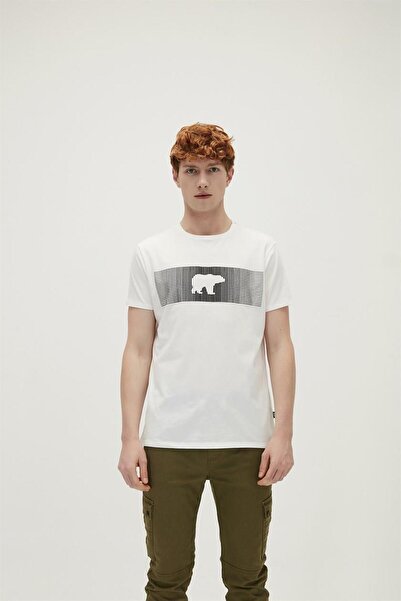 Bad Bear 20.01.07.024-C04 تي شيرت رجالي فاخر باللون الأبيض