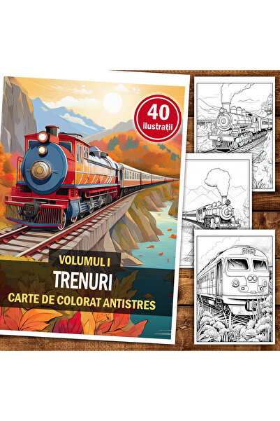 Legendary Gifts Painting book, 40 illustrations Trains - Volume I