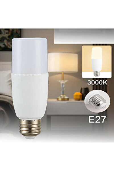 ELECTRICA LED Cylinder Bulb Warm White E27 Socket, Warm Yellow Light, 12W