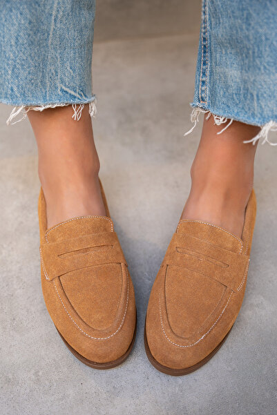 LAMİNTA Desna Taba Suede Flat Sole Women's Shoes