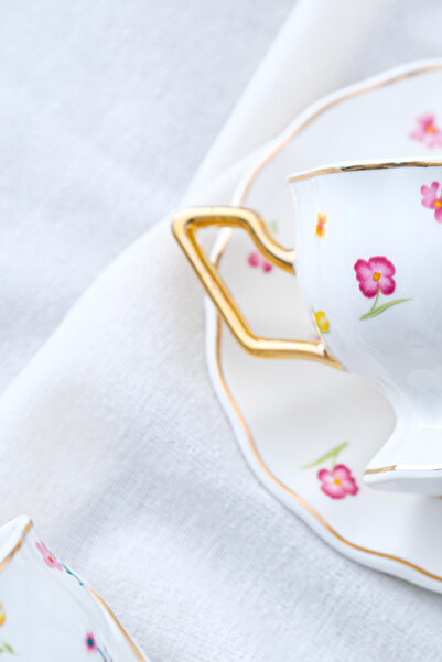 ACAR Camila 12 Parça 6 Kişilik Porselen Çay Fincan Takımı - 175 ml