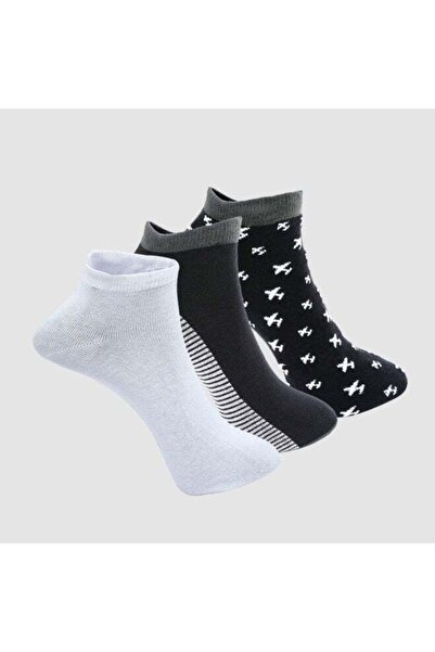 White Leaf Men's Breathable Cotton Low-Cut Ankle Socks - 3 Pairs