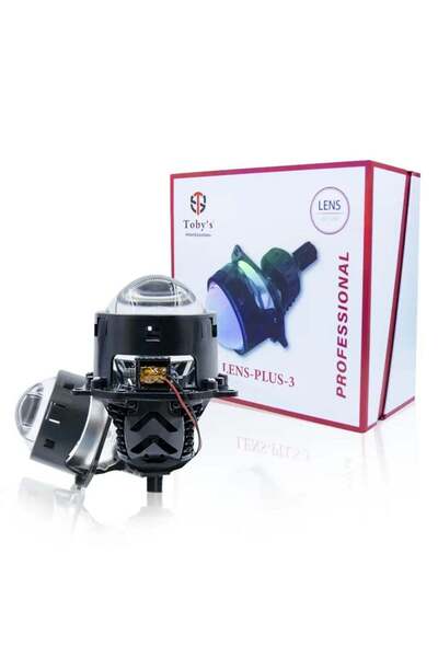 TOBYS مصباح أمامي لجهاز عرض Toby's Lens Plus-3 ثنائي الصمام مقاس 3 بوصات، 120...