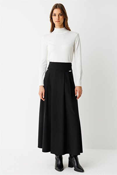 Esswaap Aksesuar Detaylı Etek Siyah