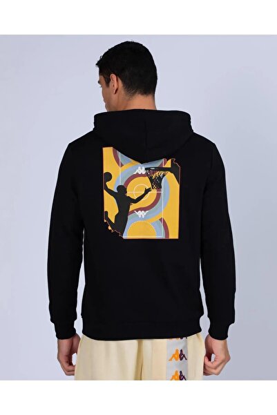 Kappa 341H5Ww005 Authentic Graphic Vincent Tk Men's Sweatshirt Black