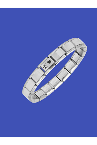 fmaccessoriess Çelik Bileklik İtalyan Charmlı Kalpli Harfli Kararmaz Solmaz En Güzel Hediye 1 Adet Uniseks Kutulu