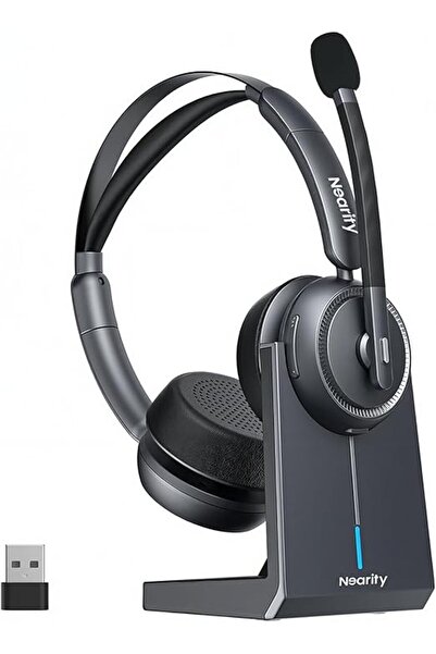 nearity EP320 Wireless Headset with Microphone for Work, Bluetooth Noise Cancelling Headphones, USB