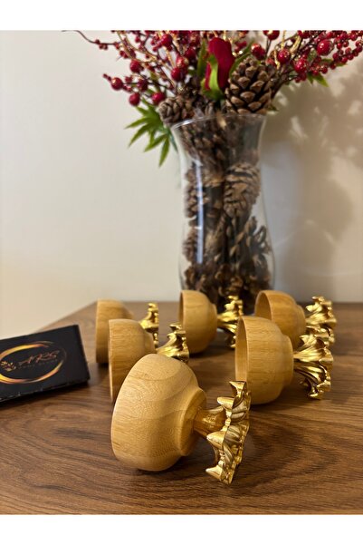 ARS HOME DEKOR Gold Metal Legged Bamboo Turkish Delight Bowl, Bamboo Serving Bowl for Coffee Side, Sauce Bowl, Sugar Bowl