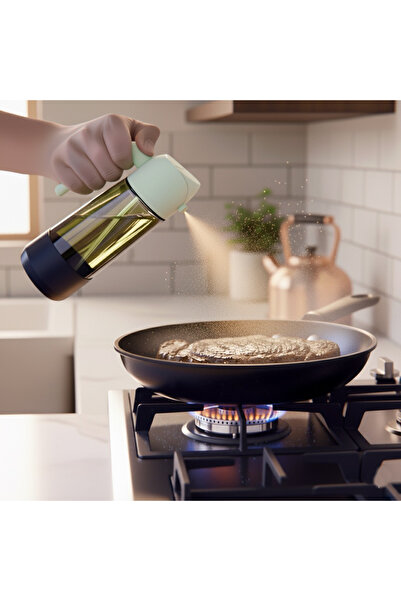 OEM 2 in 1 Oil Sprayer Olive Oil Dispenser for Cooking, 470 ml Bottle, Green