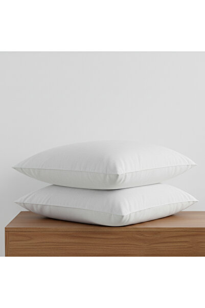 Boema Home Deco Set of 2 firm pillows with goose down and feathers, 50x70 cm, White