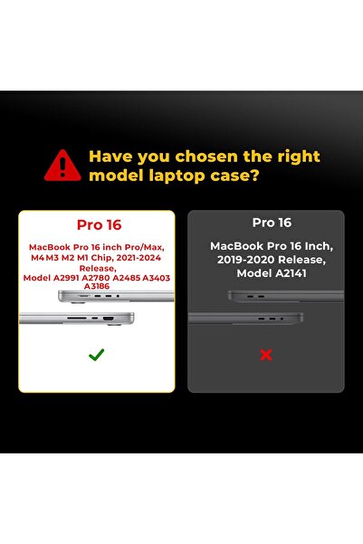 EooCoo جراب حماية بلاستيكي صلب لجهاز ماك بوك برو مقاس 16 بوصة (2021-2024) - أسود غير لامع