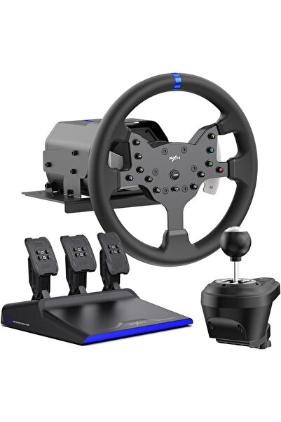 pxn عجلة سباق V99 Force Feedback مع دواسات ومبدل سرعات (3.2 نيوتن متر، 11.8 ب...