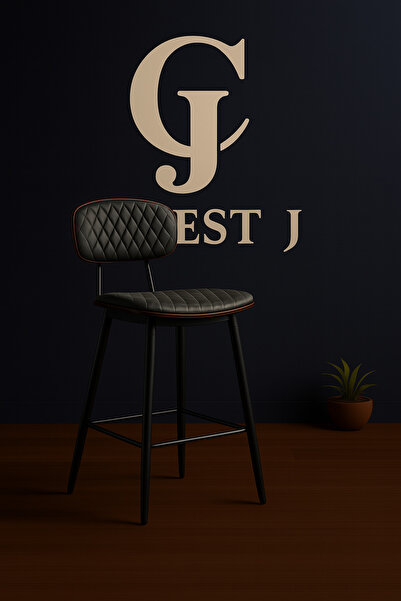 Crestj كرسي بار جلد كرسي بار بتصميم عصري بمقعد مبطّن فاخر مع هيكل معدني وخلفي...