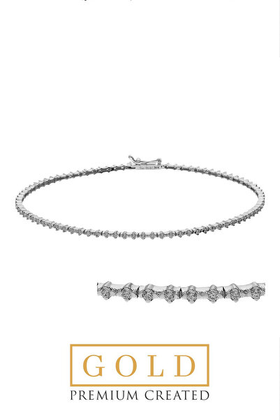 So CHIC... Beyaz Altın Sertifikalı Premium Created Taşlı Su Yolu Bileklik