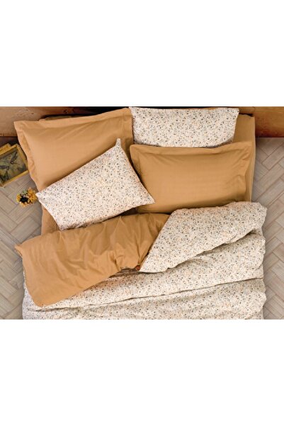 Talis Bed Linen 1 Person with Elastic Posy Beige (100% Cotton)