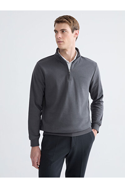 LC Waikiki Sweatshirt gros pentru bărbați cu guler Roba, colecția Shining Cho...