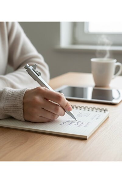 DeNors قلم حبر جاف أسود على شكل مسطرة بلاستيكية بطول 15 سم - قلم ذو طابع قياس...