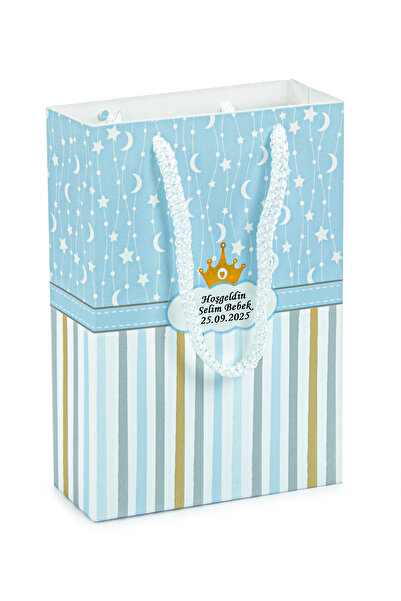 ihvan online 20 Adet Hediyelik 4'lü İsimli Bebek Mevlüt Yasin Kitabı Seti - Çanta, Tesbih, Magnet - Mavi