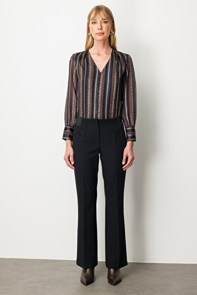 Ekol Spanish Leg Trousers with Thick Elastic Waist