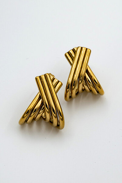 Limosse Jewelry Knot Gold Çelik Küpe