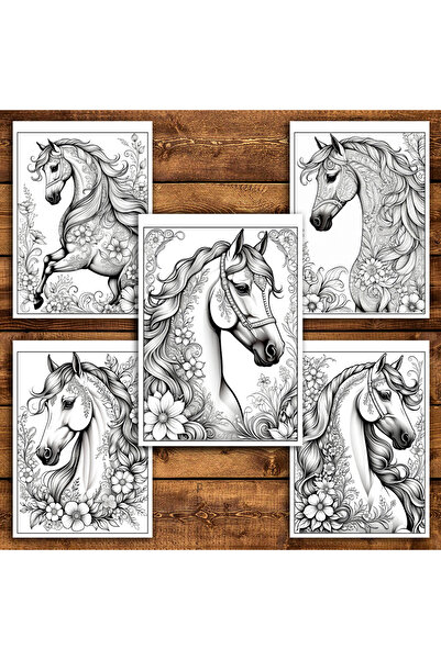 Legendary Gifts Painting book, 50 illustrations, Floral Horses
