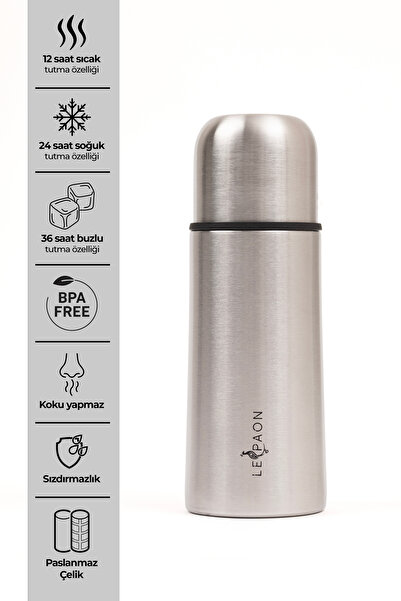 Le Paon 300 ml Paslanmaz Çelik Termos Çift Katlı 12 Saat Sıcak 24 Saat Soğuk ...