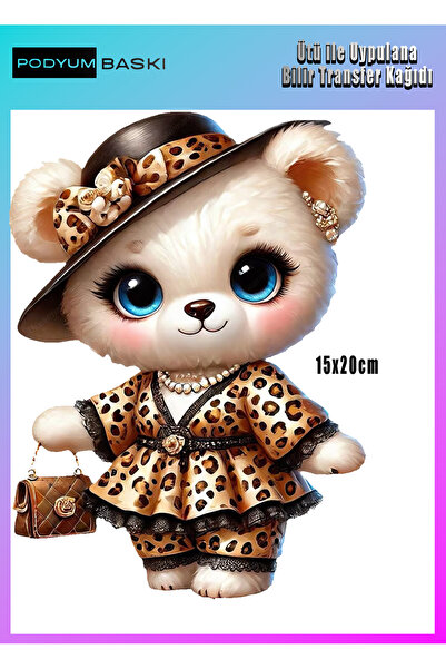 podyum baskı Cute Bear Sticking Textile Dtf Printing T-Shirt Printing