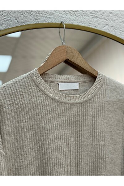 BENAHOLL Celuna άνοιγμα Πλεκτό τούνικ με κουμπιά στα μανίκια και στο μπροστινό μέρος-KR5005 Πέτρα