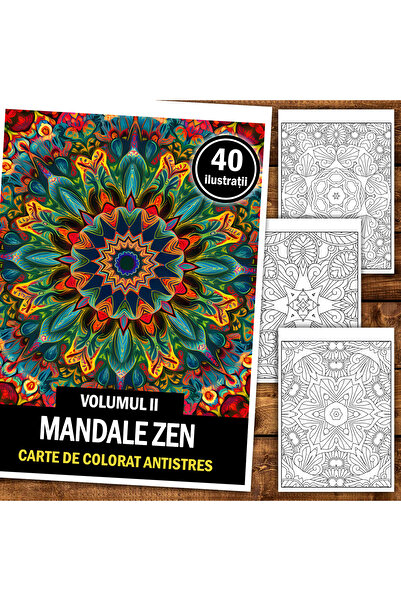 Legendary Gifts Carte de pictură, 40 de ilustrații Mandala Zen - Volumul II