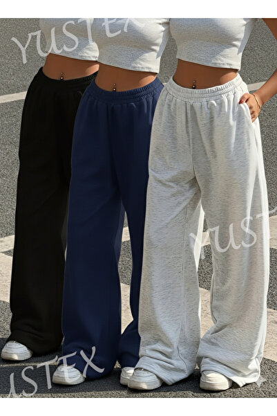 yx yustex sport Γυναικεία χειμερινή φόρμα 3 τεμαχίων σε μαύρο + γκρι + μπλε ν...