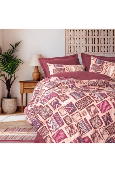 Talis Lenjerie de Pat 1 Persoana Estilo Bordo, Bumbac 100%